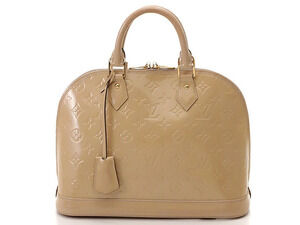 LOUIS VUITTON Alma Handbag Vernis Dune Brown